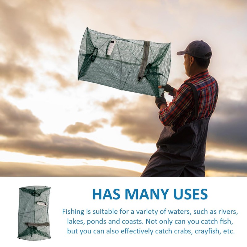2 Pieces Of Fishing Nets, Folding Fish Traps, Square Cages,