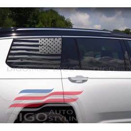 Digo Auto Styling Fits 2021-2025 Jeep Grand Cherokee L Rear Window Distressed American Flag Decal