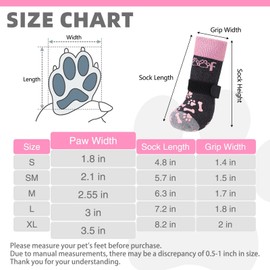 KOOLTAIL Dog Socks for Hot/Cold Pavement to Prevent Licking Paws,Dog Boots&Paw Protector for Hardwood Floors Anti Slip,Traction Control No Twist Grip Booties for Small Medium Large Senior Dogs S