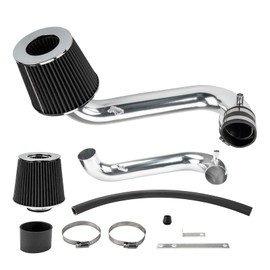 Torchbeam Cold Air Intake Filters System Kits Fit for Civic 2001-2005, Aluminum Filter System Replacement Black