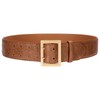 SANSTHS Women Wide Leather Belt for Jeans Dresses Fashion Gold