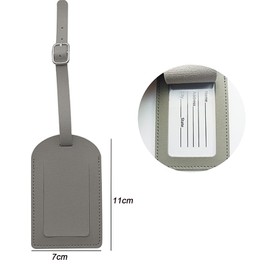 Passport Holder Cover Case with Elastic Strap and Luggage Tag,H HOME-MART PU Passport Holder with Suitcase Tag,RFID Blocking Document Organizer Protector,for Boarding Passes (Grey)