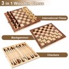 Chess Game, 3-in-1 Chess Board Wooden High-Quality Chess Lady Backgammon,