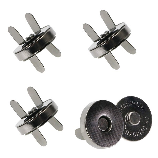 Mini Skater Metal 18mm Magnetic Snap Fasteners Clasps Buttons Handbag Purse Wallet Craft Bags Sewing Leather Parts Accessories(10set Black)
