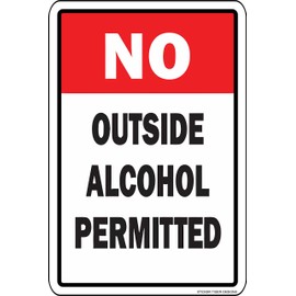 Sticker Tiger NO Outside Alcohol Permitted TIN Metal Sign 8"x12" Aluminum