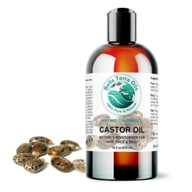 Bella Terra Oils Aceite de ricino, 16 onzas, 100% puro orgánico refinado prensado en frío, aceites Bella Terra.