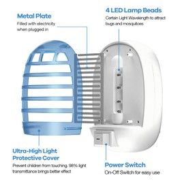 Indoor Bug Zappers, Mosquito Killer Indoor, Insect Traps for Home Mosquito Zapper for Baby & Pets, Living Room, Kitchen, Bedroom, Baby Room, Office (6 Pack)