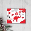10 PC Red and White Elephant Sorority Inspired Flat Cards