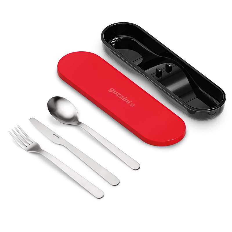 On The Go Red Travel Cutlery Store&Go