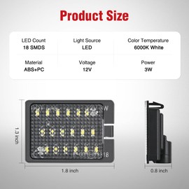 Nilight - Luces de matrícula compatibles con 2014, 2015, 2016, 2017, 2018, 2019, 2020, 2021, 2022, 2023, Dodge Durango 6000K, lente transparente blanca, paquete de 2 unidades