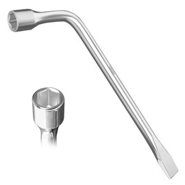 Tongze 19mm Tire Iron Lug Wrench: L-type Lug Nut Wrench with Hexagon Socket and Tire Bar, Car Spare Tire Repair Tool