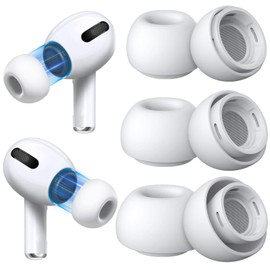 Polislime 3 Pairs Replacement Ear Tips for AirPods Pro 2nd/1st Generation with Cleaner kit,Noise Reduction Holewith & Built-in dust Guard Screen, Silicone Ear Tips for USB-C Charging Case (S/M/L)
