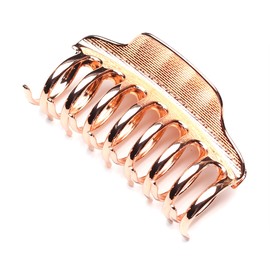 QinGoo Large Stainless Steel Hair Clip Metal Hair Claw Hair Accessory, Stylish, Women's, Korean, 1 Piece (9 x 7 cm, Rose Gold)