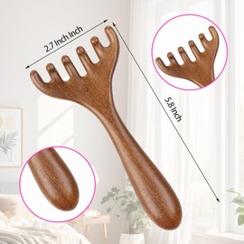 Maxqzin 2 Pcs Head Massager Scalp Wooden Scalp Massager Portable Massage Heads Comb Wide Tooth Sandalwood Hair Comb for Women Men