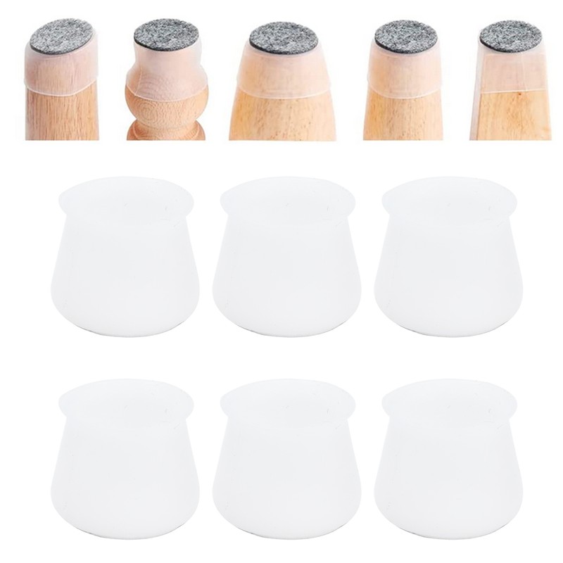 16PCS Chair Leg Protector Non Slip Silicone Felt Furniture Leg