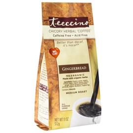 Teeccino Chicory Coffee Alternative – Gingerbread – Holiday Dessert Beverage That’s Prebiotic, Caffeine-Free & Acid Free, Medium Roast, 11 Ounce