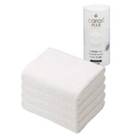 CBJAPAN Carari Plus Hair Drying Towel, 3.3x Water Absorbency Microfiber, White, Set of 4, Quick Dry (Absorbs Water in the Fiber Gaps), Marshmallow Texture, Fluffy, 15.7 x 39.4 inches (40 x 100 cm)