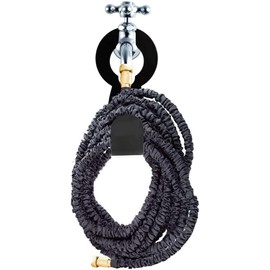 Soporte de Pared para Manguera de Jardín Negro 2 Piezas Eioflia
