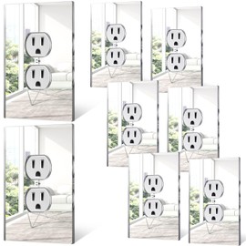 5.5 x 3.5 Inch Mirror Light Switch Covers Outlet Covers Jumbo Acrylic Duplex Wall Plate Mirrored Clear Electrical Outlet Cover for Bathroom Indoor Outdoor Supplies Oversize (Single Gang Socket,8 Pcs)