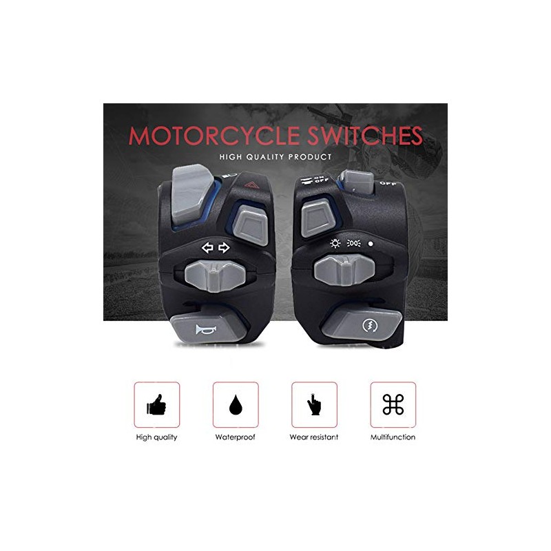 LED Motorcycle Steering Wheel Switch Combination Horn Switch Steering Switch