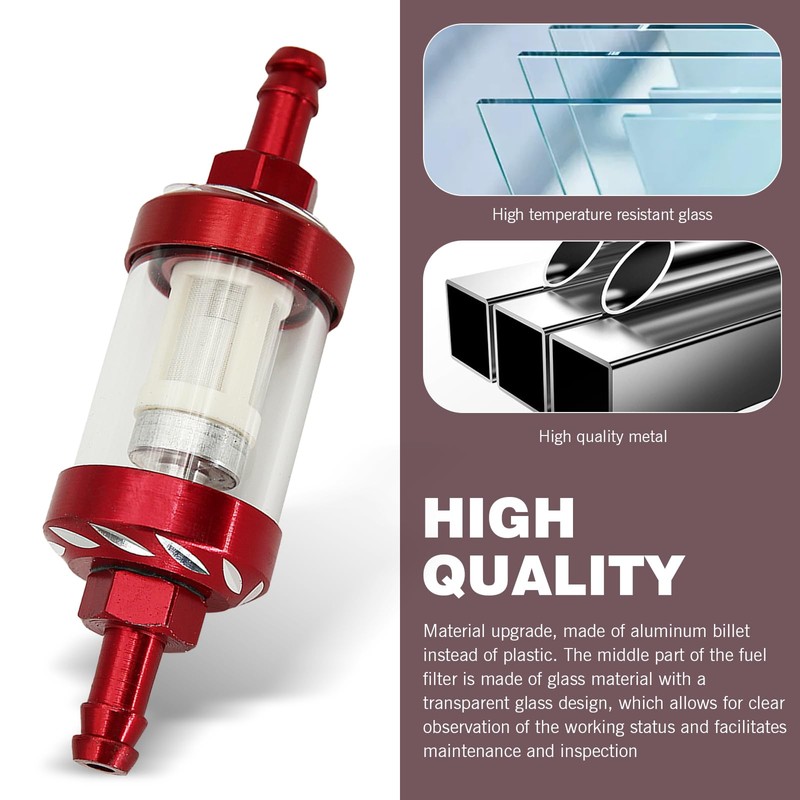 leechio 1 PC 5/16" Inline Fuel Filter, Inner High Flow