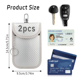 FePen Keyless Go Protection, Car Key Protection Keyless - Black/Red/White - 2 Pack Signal Blocking Bag, Faraday Bag Car Key Bag - Car Key Case