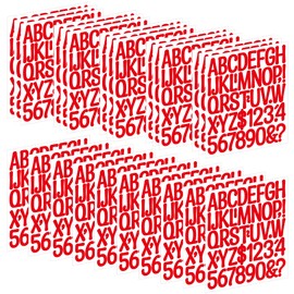 25 Sheets Letter Stickers Alphabet Number Stickers Vinyl Self-Adhesive Stick on Letters for Scrapbooking Sticker Water Bottles Mailbox Custom DIY Crafts Sign Classroom Decor (Red, 2 Inch)