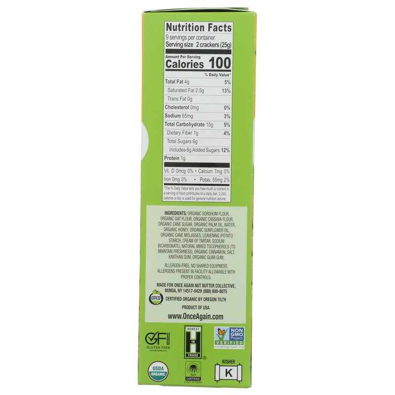 ONCE AGAIN Organic Honey Graham Crackers, 7.93 OZ