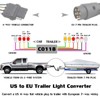 US to EU Trailer Light Converter, 4 Way Flat Connector