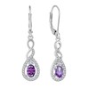 Lwsary Oval Cut Dangle Drop Earrings 925 Sterling Silver Amethyst