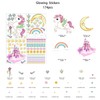 Glow in The Dark Stars and Unicorn Wall Decals, Glowing