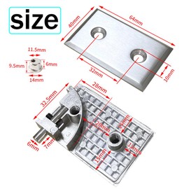 KASHBSAB 2 Pieces Frameless Glass Door Pivot Hinges, Silver, Contemporary Style, Zinc Alloy, Polished Finish, 6-10mm Thick Glass