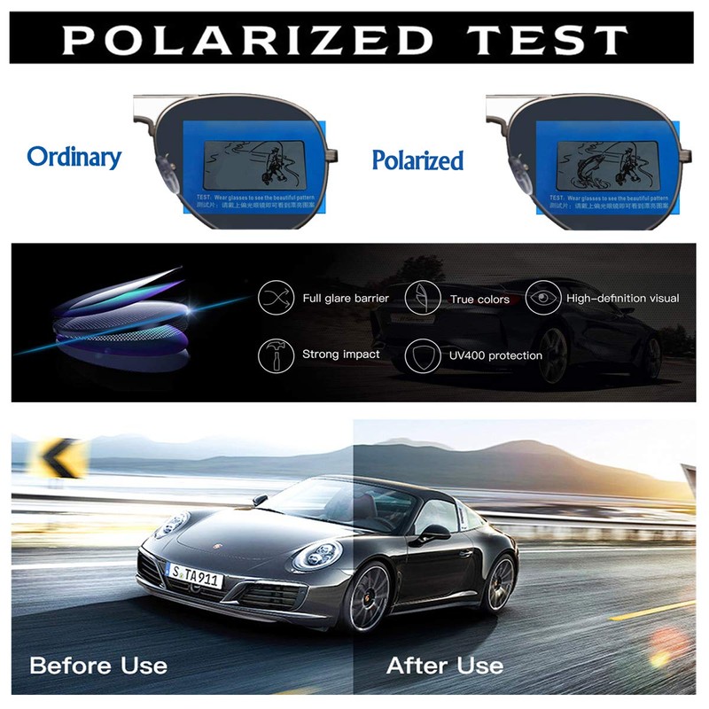 Perfectmiaoxuan Polarized sunglasses for men/women; light frame; HD pilot lenses;