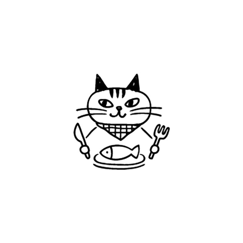 Decole Corporation ST-90741 Cat Life Stamp, Meal, 0.9 x 0.9