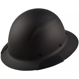 Lift Safety DAX Actual Carbon Fiber Full Brim Lift Safety Hard Hat - Matte Black - No Protective Edge