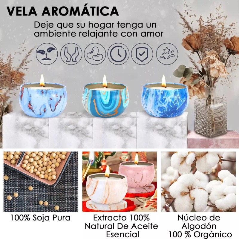 Aosihui 16 Velas Aromáticas Decorativas Vela Perfumadas Soya 2.2oz