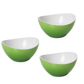 omada Design Set of 3 Plastic Bowls, Two-Tone, 40 cl, Shatterproof, Stackable, Dishwasher Safe, Trendy Line