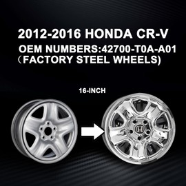 Glossy Black Wheel Skins Compatible with Honda CRV 2012 2013 2014 2015 2016; 16 inch Wheel Covers; Set of 4 Rim Skins; (Glossy Black)