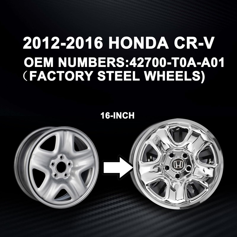 Glossy Black Wheel Skins Compatible with Honda CRV 2012 2013