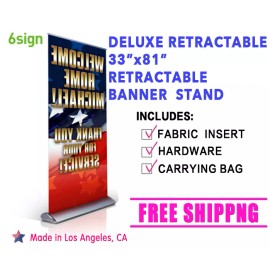 Unbranded/Generic Retractable 33" x 81" Roll up banner stand trade show display + FREE PRINTING