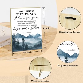 Christian Wood Plaques Desk Sign, Bible Verses Wall Decor For I Know The Plans I Have For You - Jeremiah 29:11 Wall Art, Religious Gifts For Women, Desk Sign Prayer Room Decor Religious Decor -Ls01