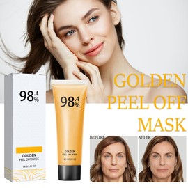 Gold Foil Peel-Off Mask, 24k Gold Gesichtsmaske Anti-Falten Goldene Abreißmaske, Moisturizing Anti-Wrinkle Face Mask, Anti-Aging Face Mask Zur Hydratation, Anti-Falten-Wirkung,Reinigung Und Aufhellung