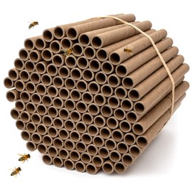 Rivajam Paquete de 125 tubos de cartón para nido de casa de abeja de Mason Bee Hive y suministros de abejas, kit de inicio de abeja Mason Bee y regalo de jardín de abejas | tubos de hoteles de abeja y nido de abejas