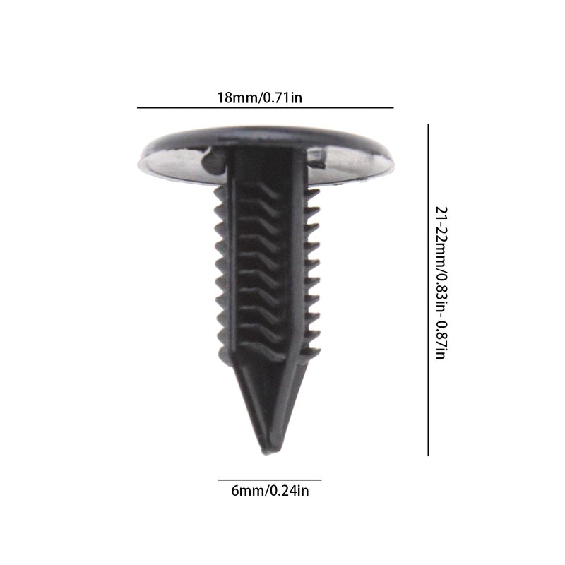 EMSea 30pcs Plastic Fir Tree Trim Clips Black 6mm Hole