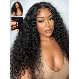 Sunber 13x4 Pre Everything Pre-Cut Lace Front Water Wave Drawstring Wig With Baby Hair 18Inch