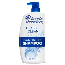 Head & Shoulders Anti-Dandruff Shampoo with 1% Pyrithione Zinc, Classic Clean, Fresh Scent, Daily Use, Moisturizing, Flake Control, Color-Safe, Safe for All Hair Types - Dry, Itchy Scalp, 28.2 Fl Oz