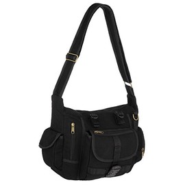 EyeCatchBags New York Cross Body Messenger Canvas Shoulder Bag Black