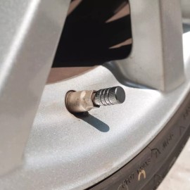 CHRIS Gun Metal 4x Aluminum Piston Tire/Rim Valve/Wheel Air Port Dust Cover Stem Caps