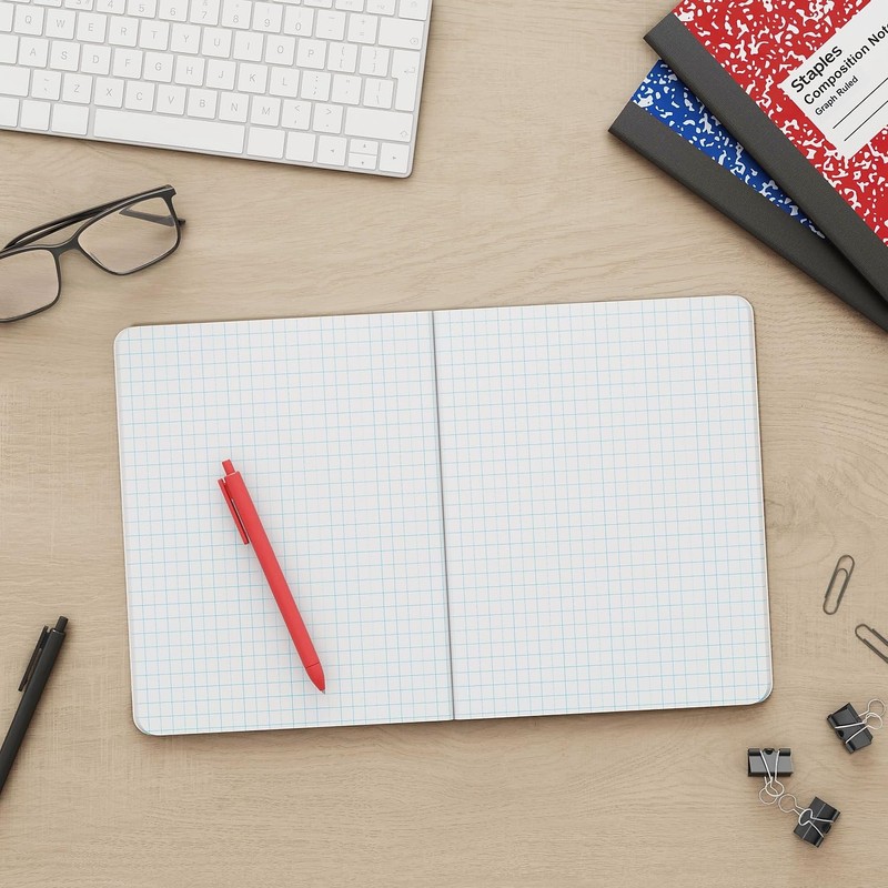 TRU RED Staples Composition Notebook, 7.5" x 9.75", Graph Ruled,