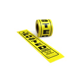 100 Per Pack Posted Yellow Private Property Sign by WristCo - 4" x 20" Outdoor, Weatherproof Tear- Resistant Tyvek High Visibility for Warning No Trespassing Hunting Fishing Trapping, Made in USA